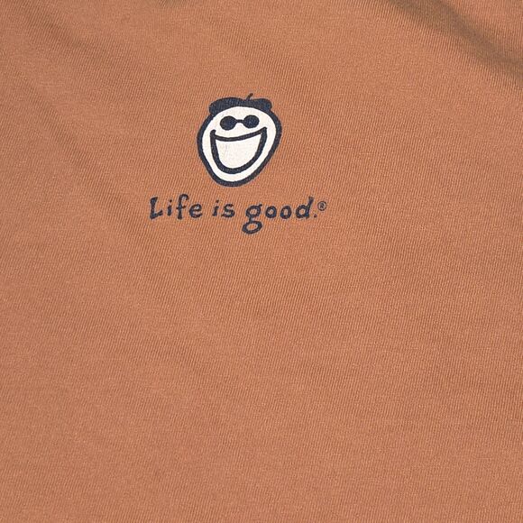 Life Is Good Men's Size XL Yellow Jeep Orange Cotton Long Sleeve Crew Neck Tee - Picture 7 of 9